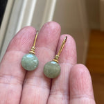 Jade Diamond Earrings - 14k Gold - Vintage