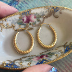 Large Swirling Hoop Earrings - 14k Gold - Vintage