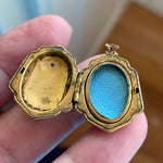 Shield Flower Locket - Gold Filled - Vintage