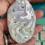 Carved Lavender Jade Piece - Could be turned into Pendant