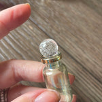 Mini Glass Bottle - Green - Vintage