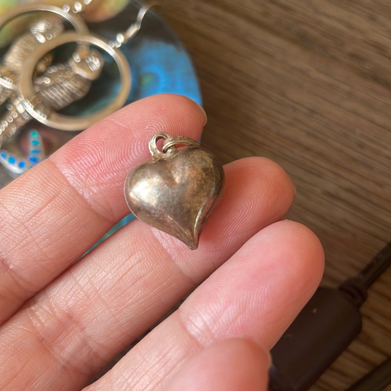 Heart Pendant - Sterling Silver - Vintage