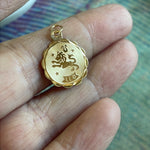 Leo Zodiac Pendant - 14k Gold - Vintage