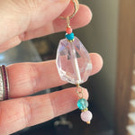 Ametrine Pendant - Kunzite, Apatite, Turquoise and Coral - Gold Filled - Handmade