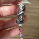 Mermaid Pendant - Apatite, Kyanite, Opal, Pearl and Coral - Pewter and Sterling Silver - Handmade