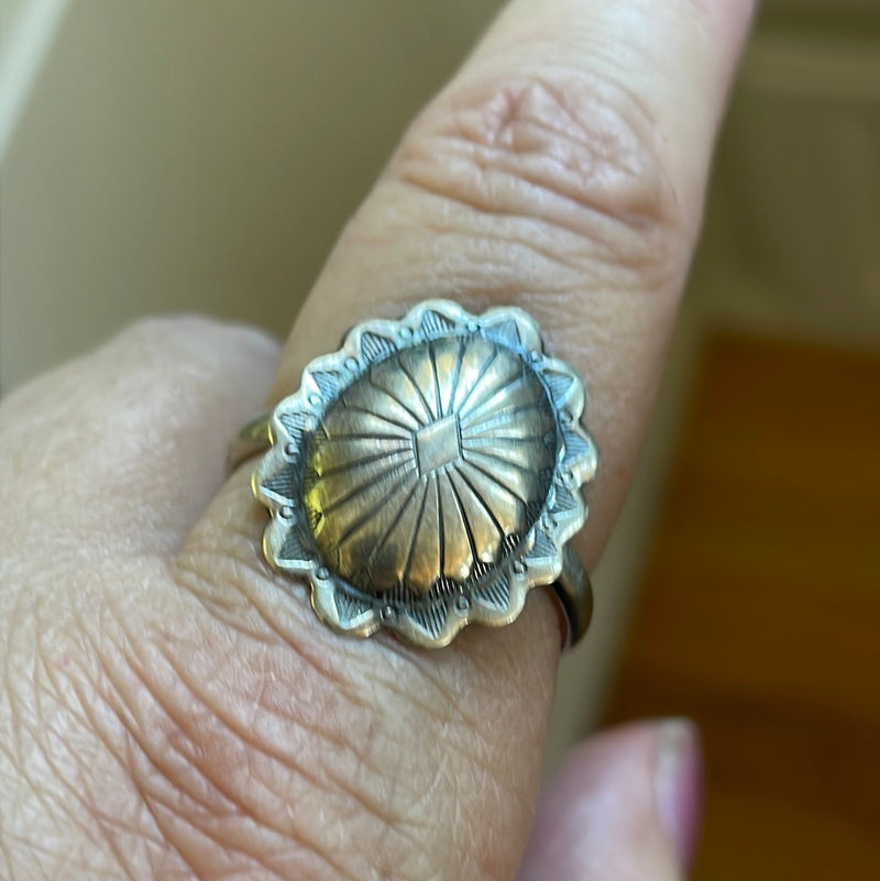 Concho Ring - Sterling Silver - Native American - Vintage