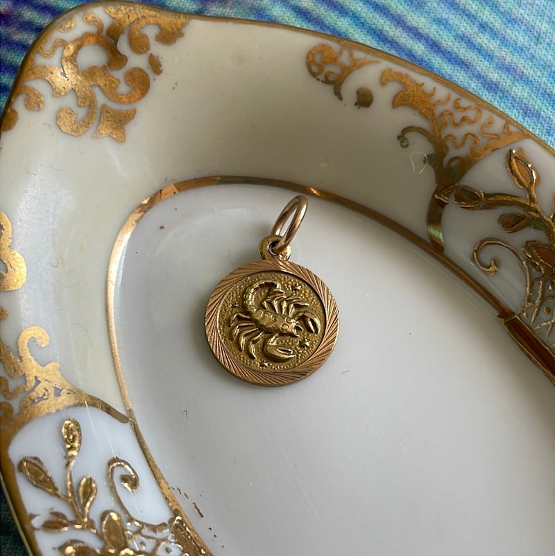 Scorpio Pendant - 14k Gold - Vintage