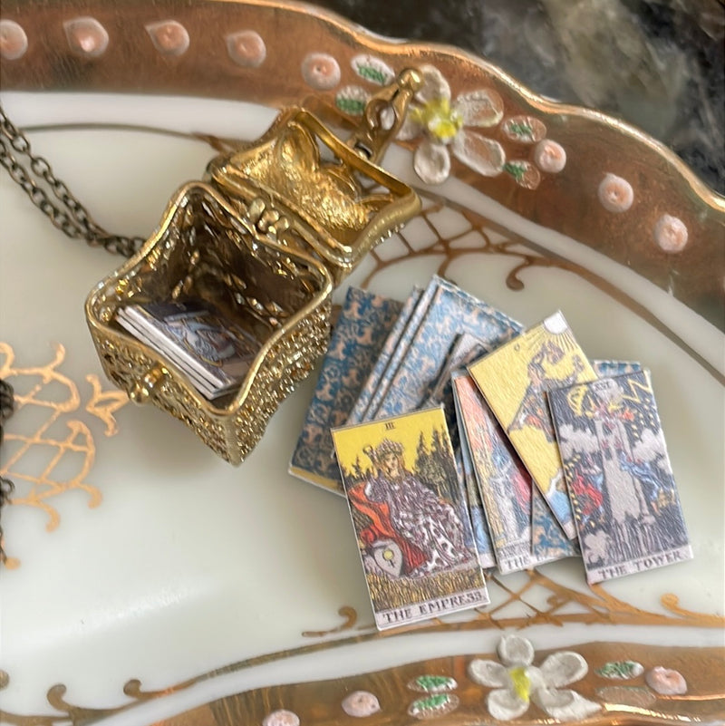 Tarot Deck Necklace - Brass - Modern