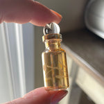 Mini Glass Bottle - Golden Yellow - Vintage