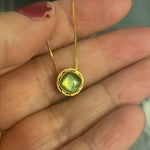 Tourmaline Filigree Necklace - Gold over Sterling Silver - Modern