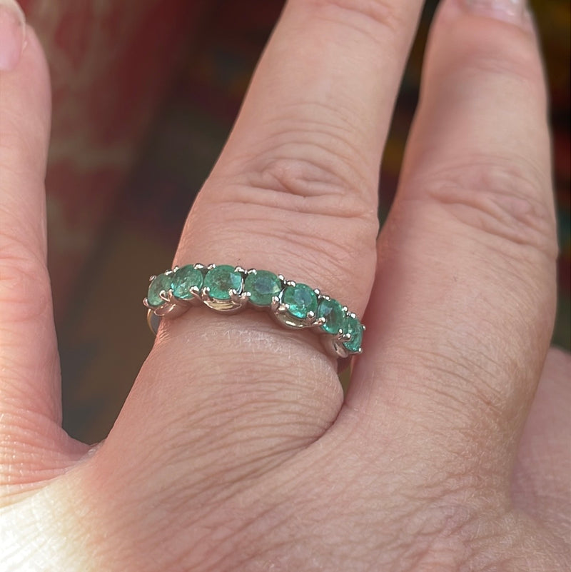 Emerald Eternity Band - 9k Gold - Vintage