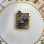 Enamel Book Locket - Flower Locket - Vintage