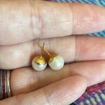 Pearl Stud Earrings - 10k Gold - Vintage