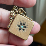 Opal Star Locket - Gold Filled - Antique