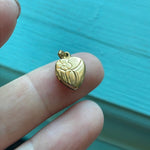 Dainty Heart Flower Locket -Gold Filled - Vintage