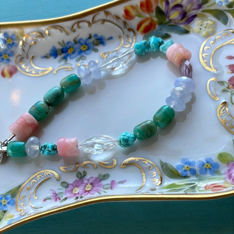 Gemstone Candy Bracelet - Sterling Silver - Handmade