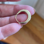 Greek Key Hoop Earrings - 14k Gold - Vintage