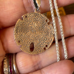 Sand Dollar Necklace - Sterling Silver - Vintage