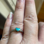 Turquoise Heart Ring - Sterling Silver - Vintage