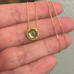 Tourmaline Filigree Necklace - Gold over Sterling Silver - Modern