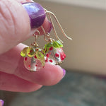 Strawberry Transparent Earrings - Gold Filled - Handmade