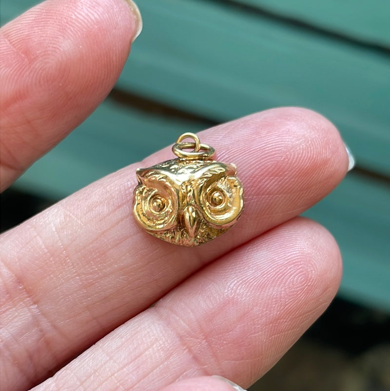 Owl Pendant - 14k Gold - Vintage