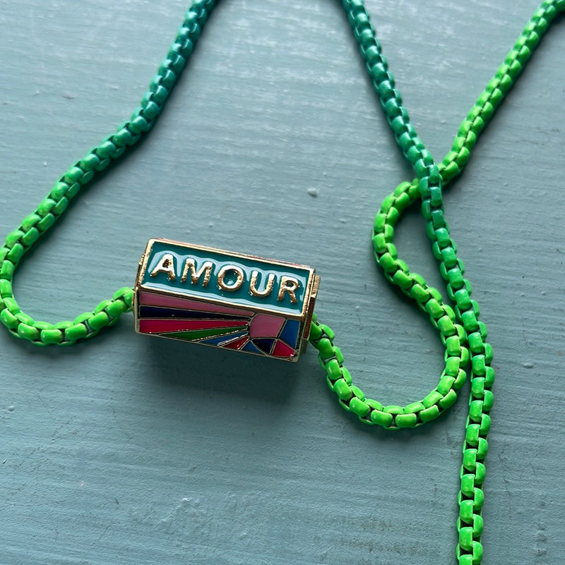 Amour Necklace - Ombre Enamel - Gold Filled - Modern