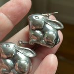 Rabbit Earrings - Sterling Silver - Vintage