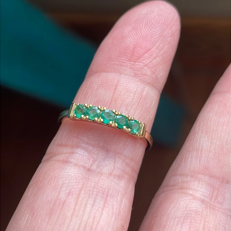 Emerald Band - 10k Gold - Vintage