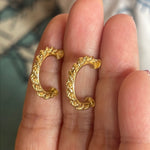 Rope Hoop Earrings - 10k Gold - Vintage