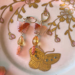 Butterfly Earrings - Citrine, Carnelian and Sunstone - Gold Filled - Handmade