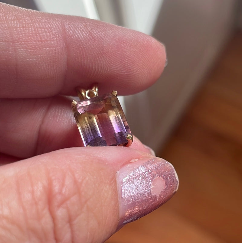 Ametrine Pendant - 10k Gold - Vintage