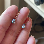 Blue Topaz Endless Hoop Earrings - 14k Gold - Vintage