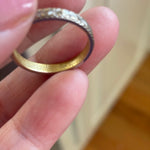 Engraved Star Band - 18k White and Yellow Gold - Vintage