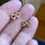 Bow Stud Earrings - 10k Gold - Vintage