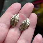 Leaf Earrings - 14k Gold - Vintage