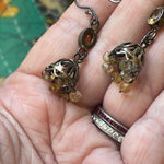 Citrine Chandelier Earrings - Sterling Silver - Vintage