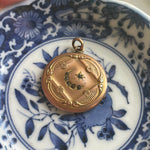 Moon Star Locket - Gold Filled - Antique