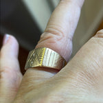 Engraved Gold Signet Ring - 10k Gold - Vintage