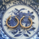 Twisted Hoop Earrings - 10k Gold - Vintage