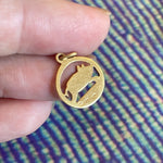 Rare Ornate Pig Charm - 14k Gold - Antique