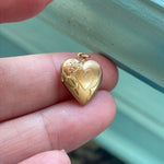 Dainty Heart Locket - Rose and Yellow Gold Filled - Vintage