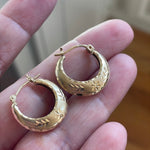 Starry Gold Hoop Earrings - 14k Gold - Vintage