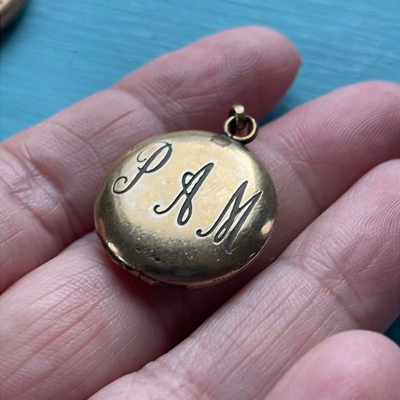 Engraved Heart Locket - Gold Filled - Vintage - PAM