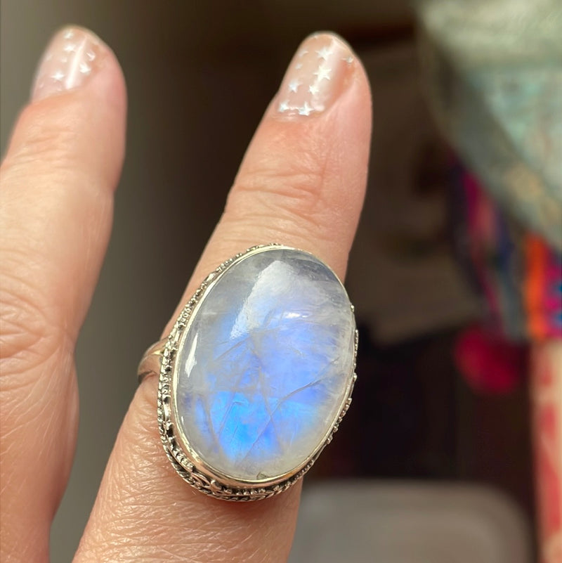 Moonstone Ring - Sterling Silver - Modern