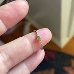 Emerald Diamond Dainty Ring - 10k Gold - Vintage