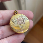 Rose Gold Flower Locket - Yellow Gold Filled - Vintage