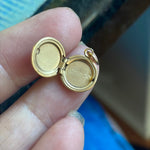 Dainty Round Flower Locket - Gold Filled - Vintage