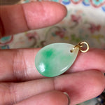 Jade Drop Pendant - 14k Gold - Vintage