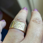 Engraved Gold Signet Ring - 10k Gold - Vintage